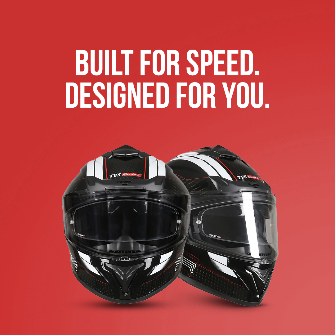 TVS Racing Hurricane Helmet Full-Face, Aerodynamic Design